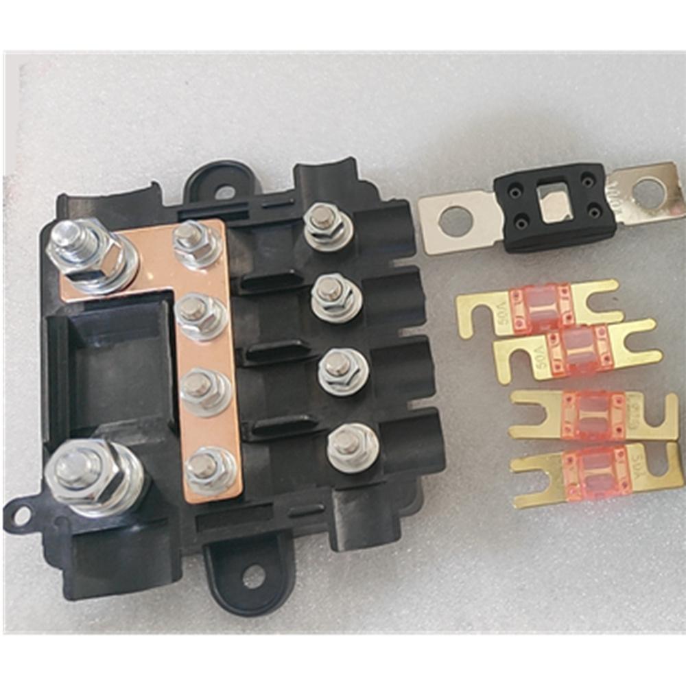 Heavy Duty Power Distribution Block 5 Pole Bus Bar Fuse Holder Kit with Fuses