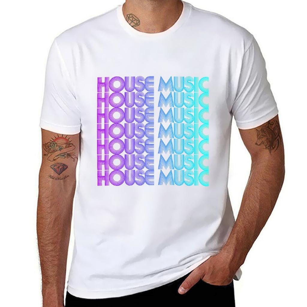 House Music Vaporwave Techno House Music EDM Liebhaber DJ Ausrüstung T-Shirt T-Shirts für Mann Baumwolle lustiges T-Shirt