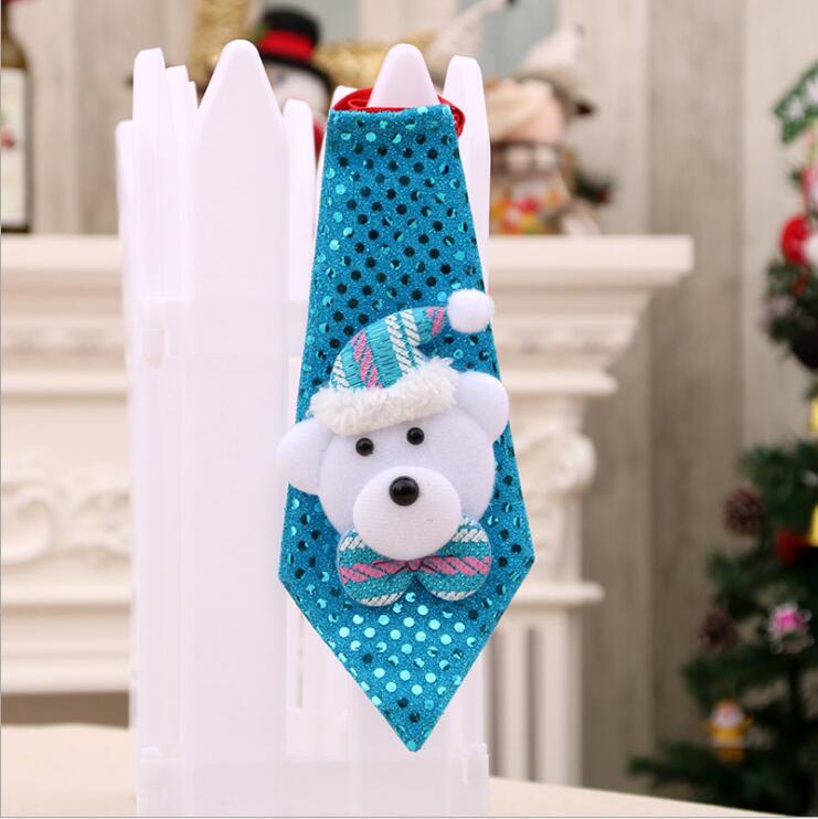 1PC Adjustable Sequins Necktie Tie Santa Claus Christmas Children Bowtie Party