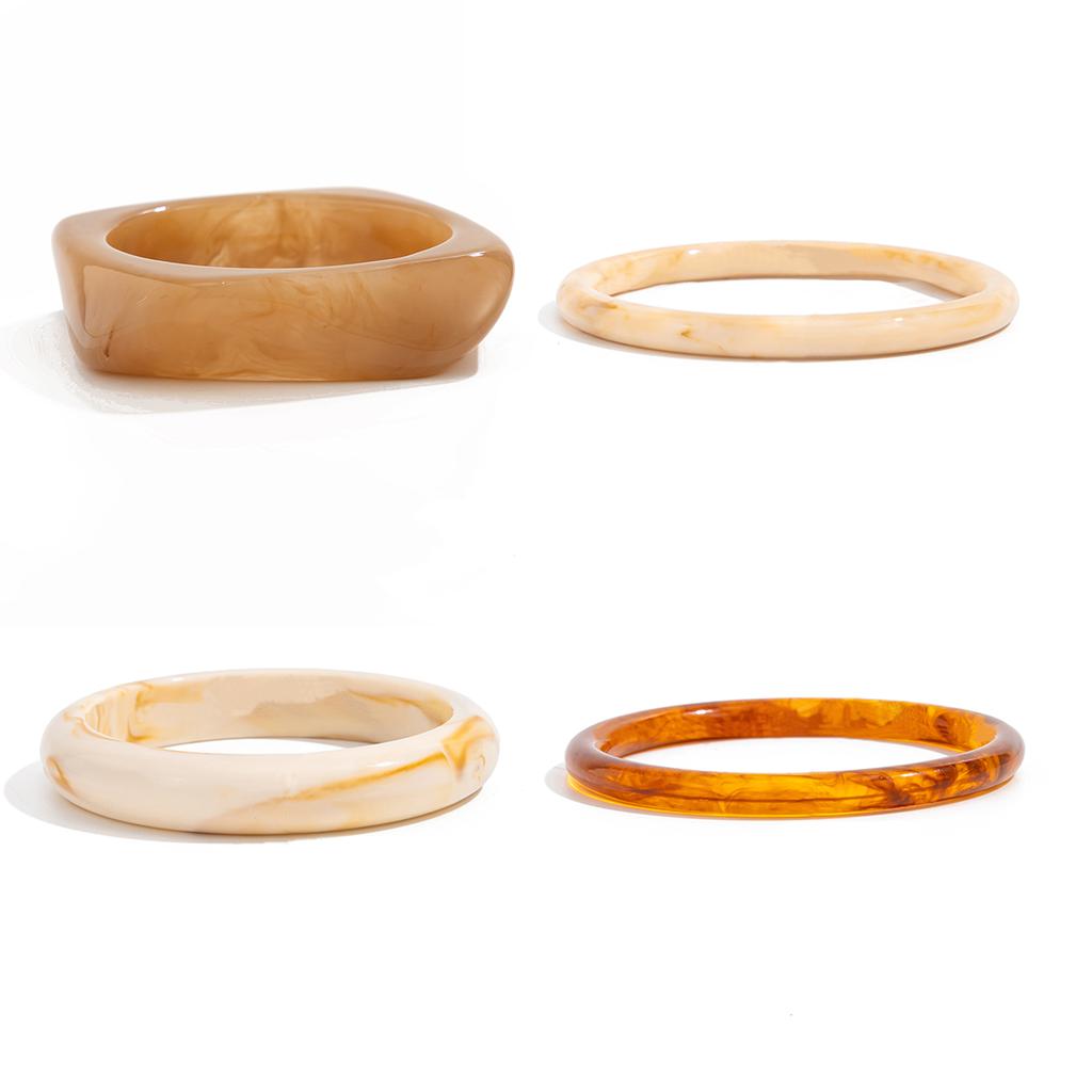 Ingemark 2025 Trendy Irregular Resin Bangles Bracelets for Women Punk Minimalist Chic Chunky Bracelets Charm Wearing Jewelry