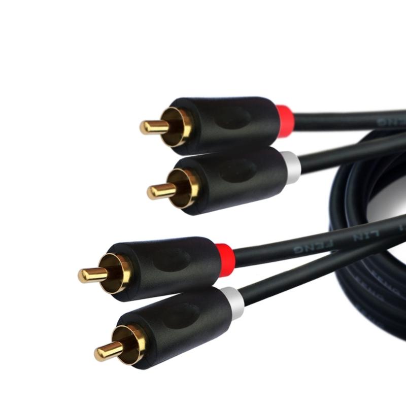 2RCA To 2 RCA Male To Male Audio Cable Gold-Plated RCA Audio Cable for Home Theater DVD TV Amplifier CD Soundbox