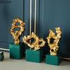 Coral Golden Ceramic Ornaments Abstract Figure Statue Desk Decor Crafts Porcelain Statuette Home Decoration Accessories Modern