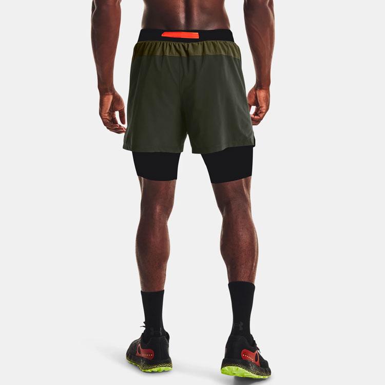 Under Armour Anywhere Breathable Two-In-One Running Straight Leg Casual Shorts Men Shorts Baroque-Green 1366509-310