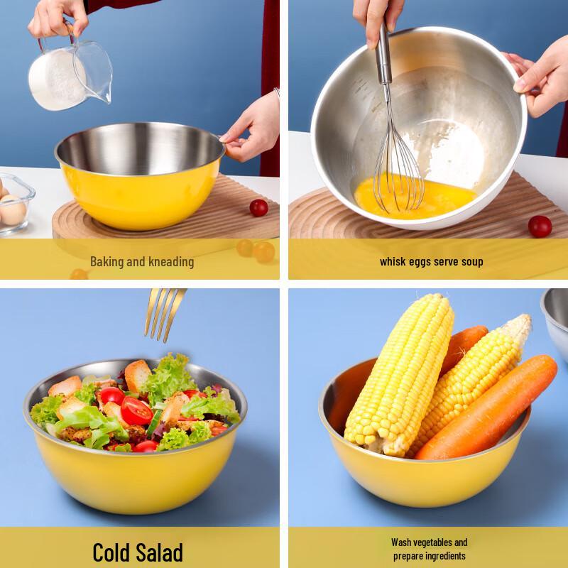 304 Edelstahl Mehrzweck-Rührschüssel-Set mit Waage