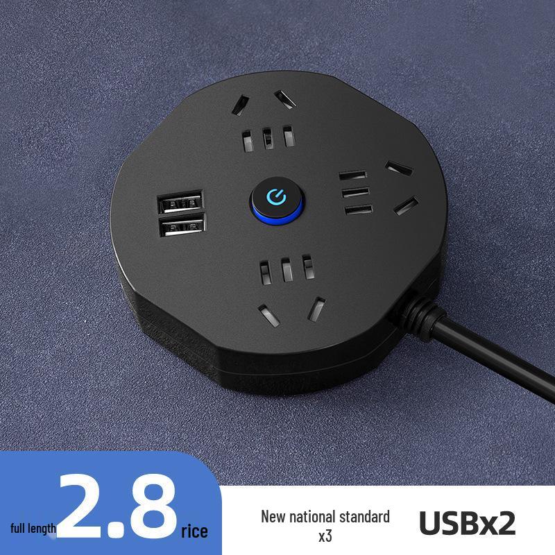 Compact Multi-Outlet Power Strip with Long Cord for Safe Household & Dorm Use