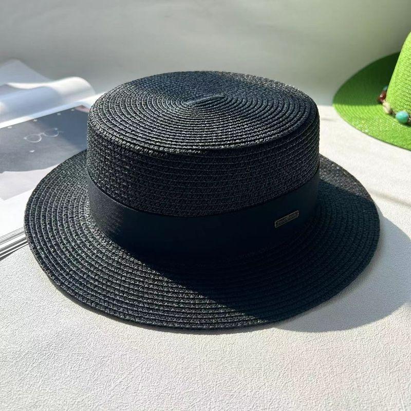 New Hat Women's Spring and Summer Flat Top Top Hat Adjustable French British Sunshade Sunscreen Travel Versatile Seaside