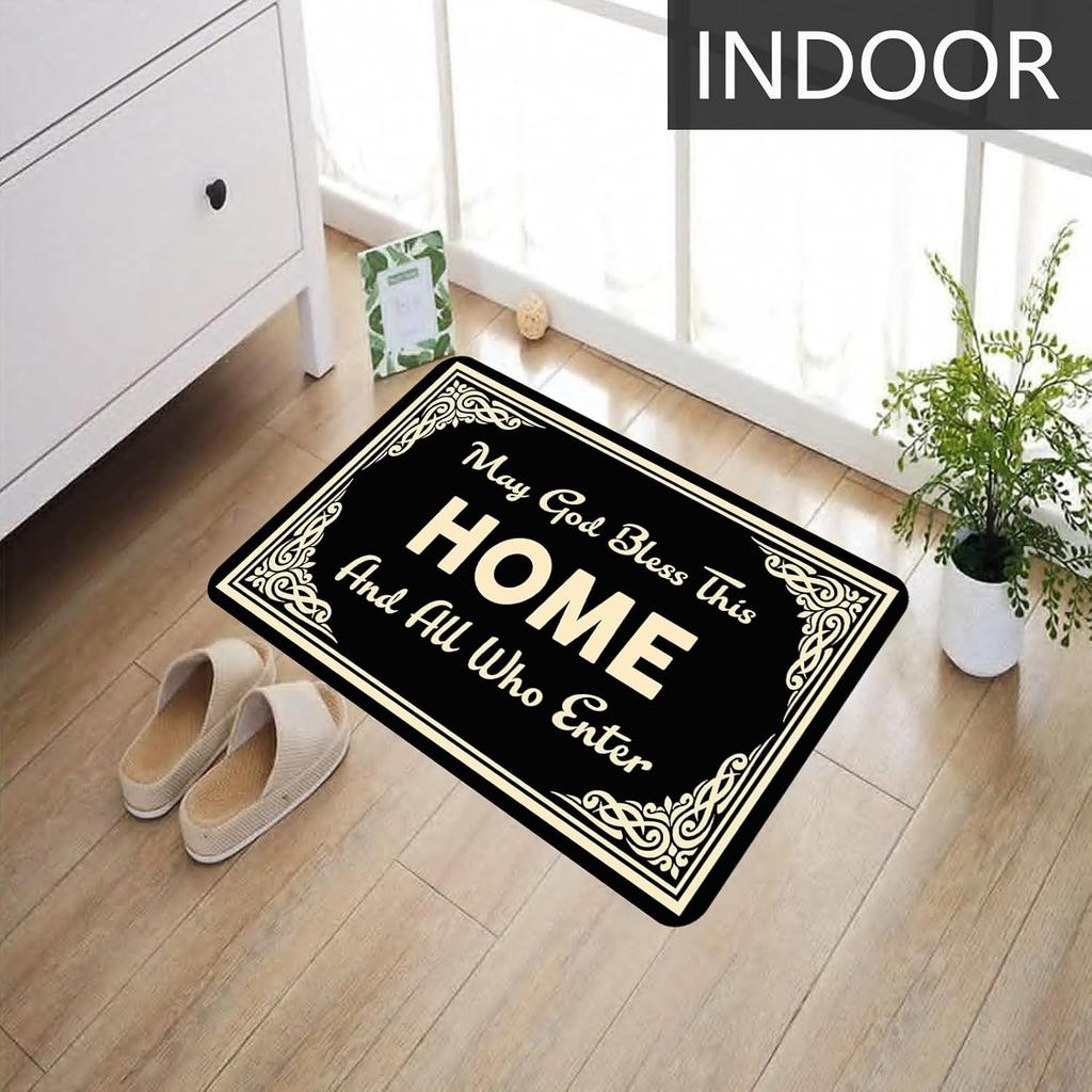 May God Bless This HOME Doormat Outdoor Non-Slip Kitchen Floor Mat Garage Welcome Door Mat Rubber Carpet Outside