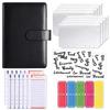 A6 PU Leather Six-Ring Loose-Leaf Binder with Zipper Pockets and Planner