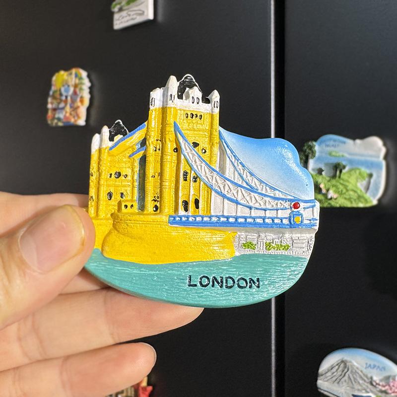 3D City Travel Souvenir Magnets: European and Global Regions