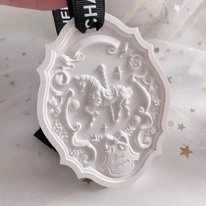 Carousel Mold Aromatherapy Gypsum Hanging Silicone Mold Plaster Crafts For Car Decoration Epoxy Resin Wax Sheet Mould