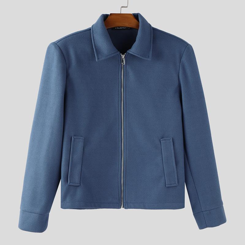 INCERUN Mens Spring Long Sleeve Zipper Casual Thin Coats Tops