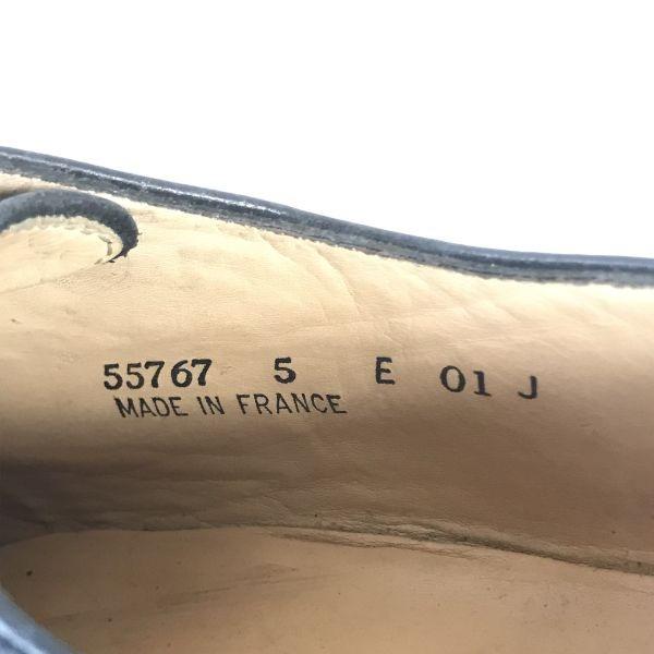 Made In France BALLY Leather Goodyear Welt Wingtip Shoes Size 5 24.0cm Black Business Dress Shoes(USED)