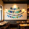 Pre-Strung Happy Birthday Banner Reusable Felt HAPPY BIRTHDAY Garland Colorful Rainbow