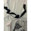 TrendHub Women Clothing Arcane Retro Stitch Skull Print Short-sleeved T-shirt Female Subculture Y2k Slim Lace-up Top Gothic Shoulder Tees