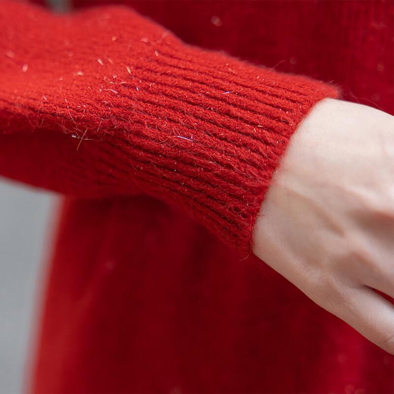 Women's Winter Waist-Cinching Knitted Sweater Dress with Belt