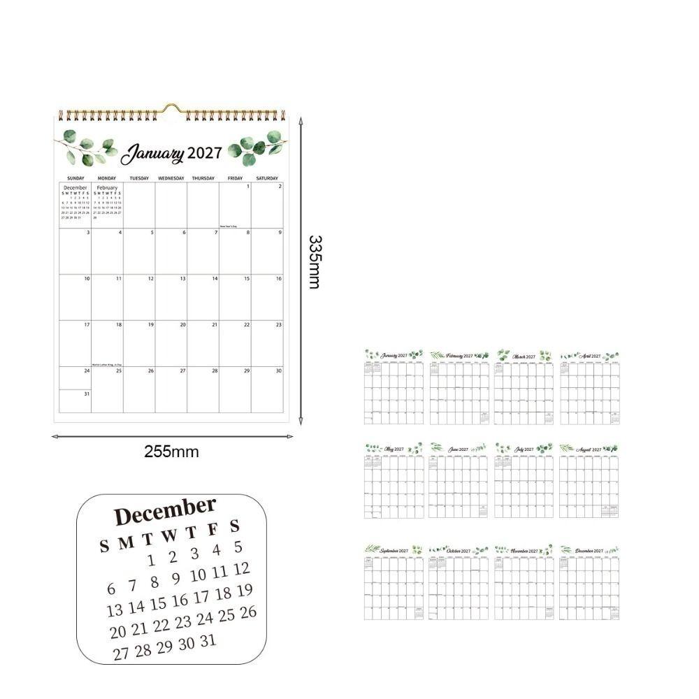 Oil Painting Style 2027 Flower Desk Calendar Foldable English Calendar Double-coil Calendar  Office