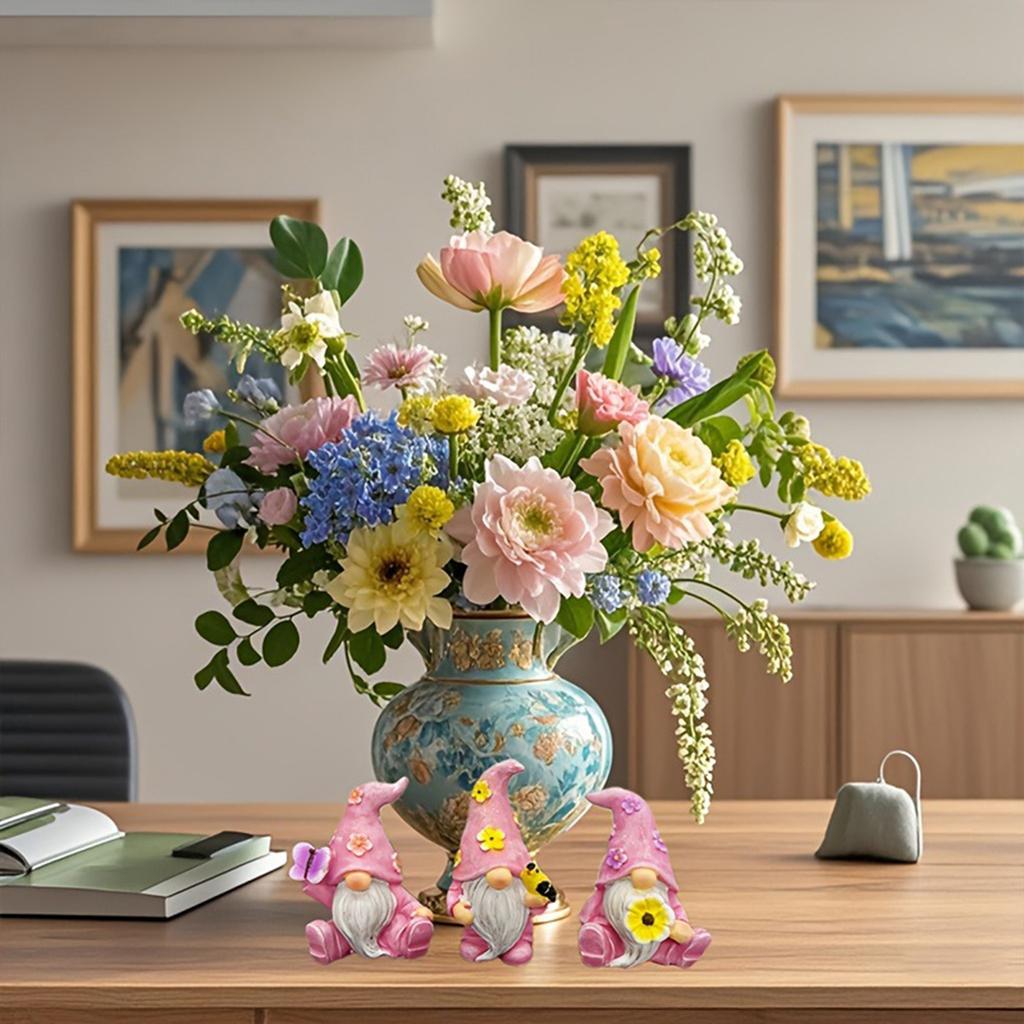 Cute Lavender Gnome Resin Figurine - Halloween Cottagecore Decor, Witchy Garden Ornament