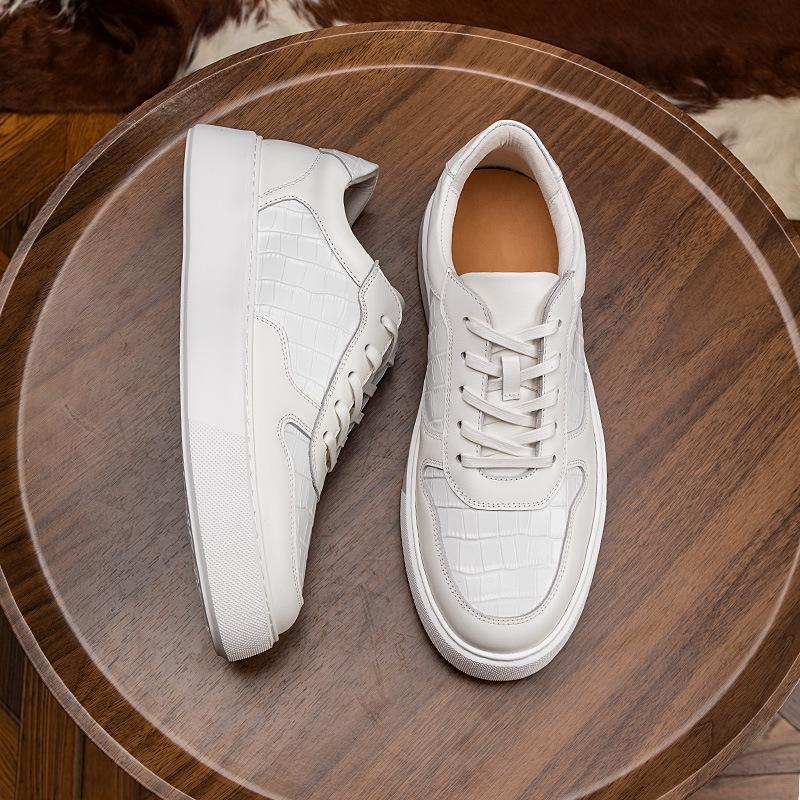 High Quality Men's Shoes 2024 New Fashion Casual Men's White Shoes Breathable Trend Sports Shoes Genuine Leather Male Sneakers