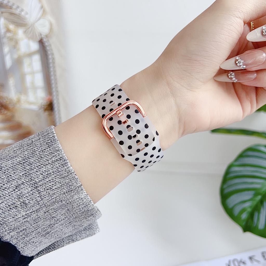 Watch Band for Apple Watch Series 10 9 8 7 SE 6 5 4 3 2 1 42mm 41mm 40mm 38mm Pattern Printed Clear Silicone Strap