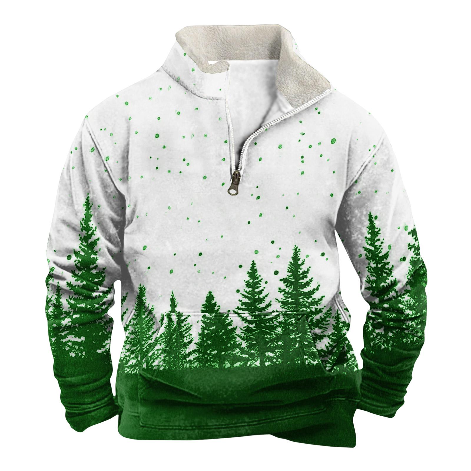 

Весна та чоловічий світшот зі стоячим коміром - це повсякденні светри для активного відпочинку XXXL зелений