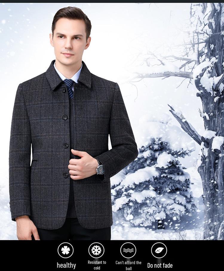 Men’s Double-Sided Wool Coat: Slim Fit, Cashmere Overcoat, Business Style for Autumn/Winter.