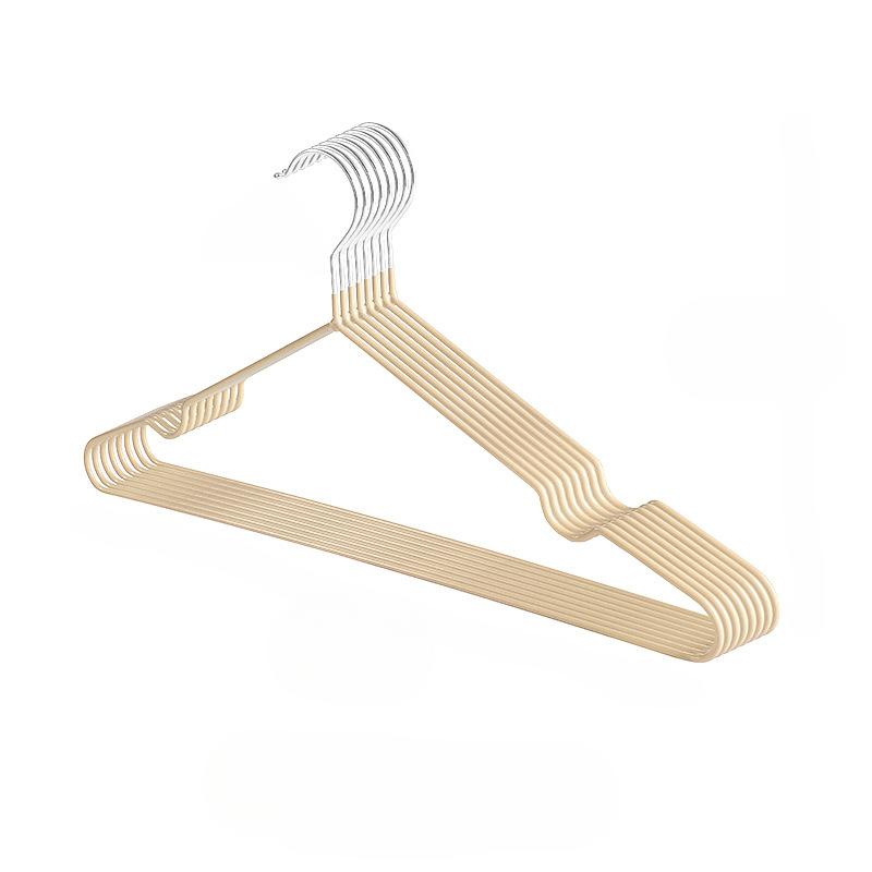 Cabides de metal, cabide de secagem de roupas de metal antiderrapante com revestimento de plástico para adultos pendurarem e secarem roupas, pacote com 10