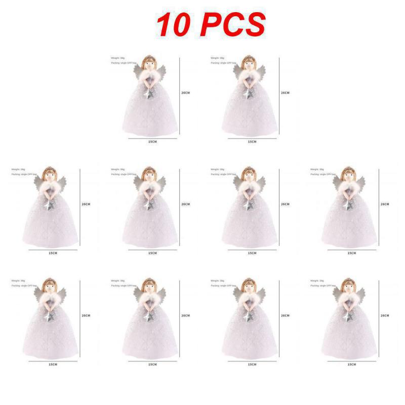 1~10PCS Cartoon Cute Angel Pendant Christmas Tree Topper Delicate Top Angel Statue Ornament For New Year Home Christmas