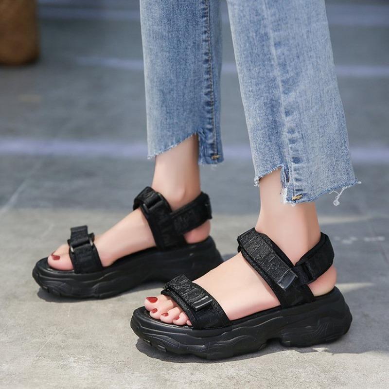 Velcro women's beach shoes summer new student muffin bottom casual sports platform sandals women