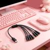 1 To 5 Ways USB Type C To 3.5mm TRS Female Multi Audio Headphone Stereo Cable Headset Splitter Cable for Phones Headsets Speaker
