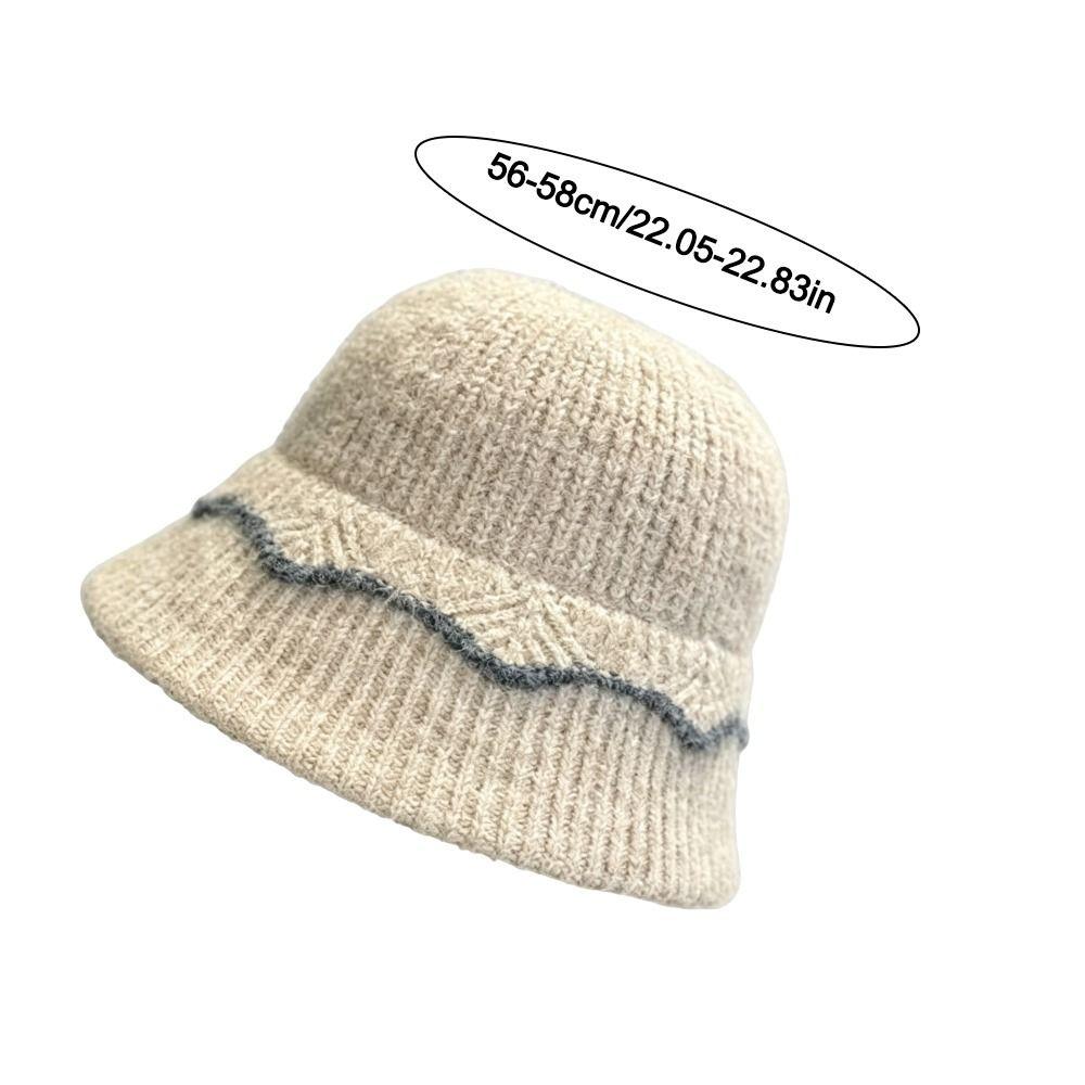 Wool Knitted Fisherman Hat Cold-Proof Beanie Hat New Bucket Hat  Autumn
