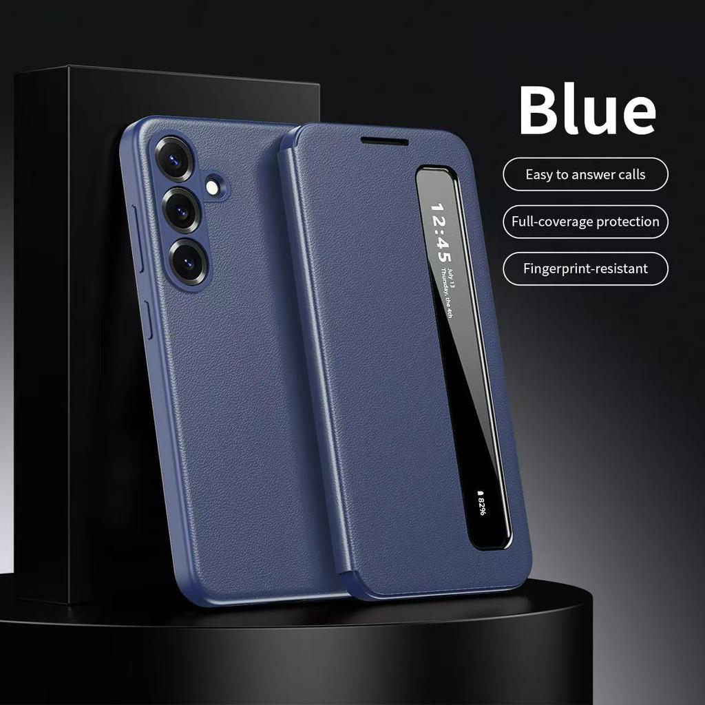Oryginalne Skórzane Etui Smart z Okienkiem Dotykowym Flip Shell dla Samsung Galaxy S26 S25 S24 S23 S22 Ultra A57 A56 A55 Fundas