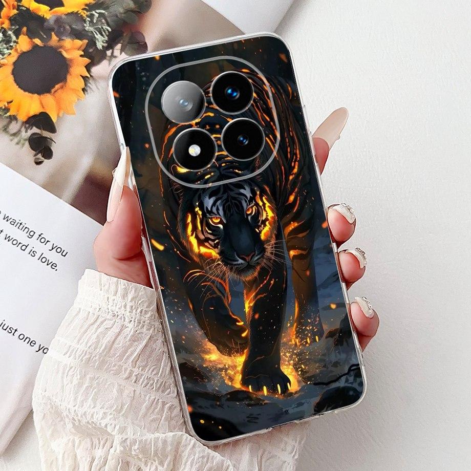 For Xiaomi Redmi Note 14 14Pro 14 Pro+ Plus Case Cute Animals Tiger Lion Dragon Cartoon Phone Cover Soft TPU Matte Silicone Capa