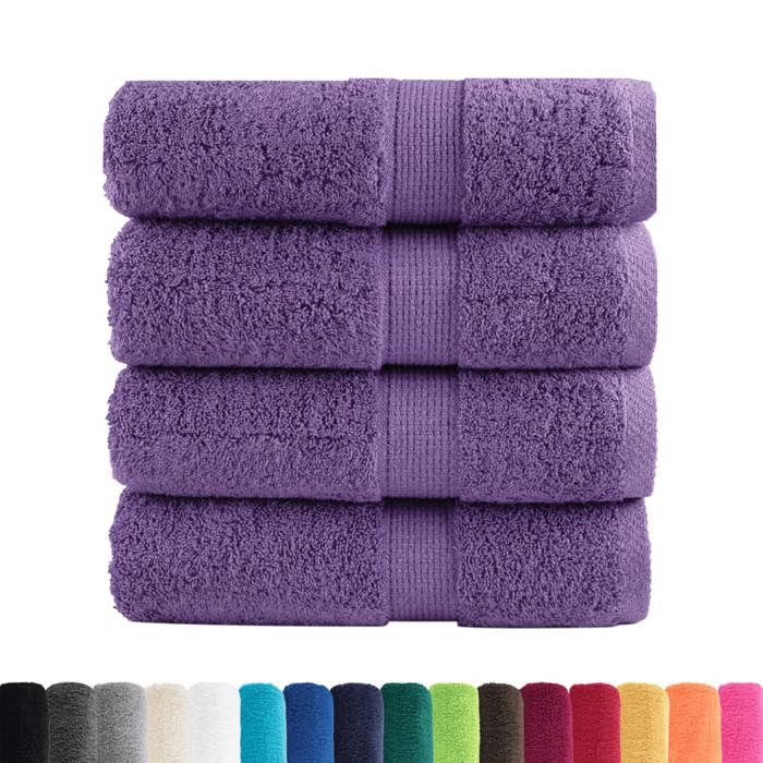 VidaXL Serviettes d'invité de Qualité Supérieure 4 pcs, Draps de Bain, Essuie-mains, Serviette de Visage Salle de Bain, 137351