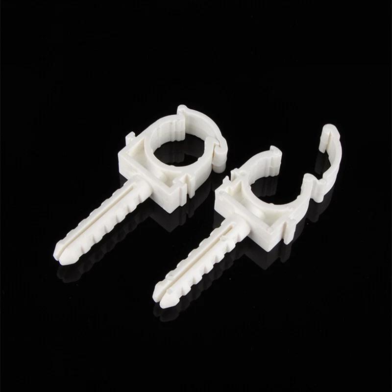 U-Shaped PPR Plastic Pipe Clips (10Pcs) - White 20mm 25mm Pipe Fixing Clamps, Wall Hose Tube Hooks & Watering Pipe Connectors