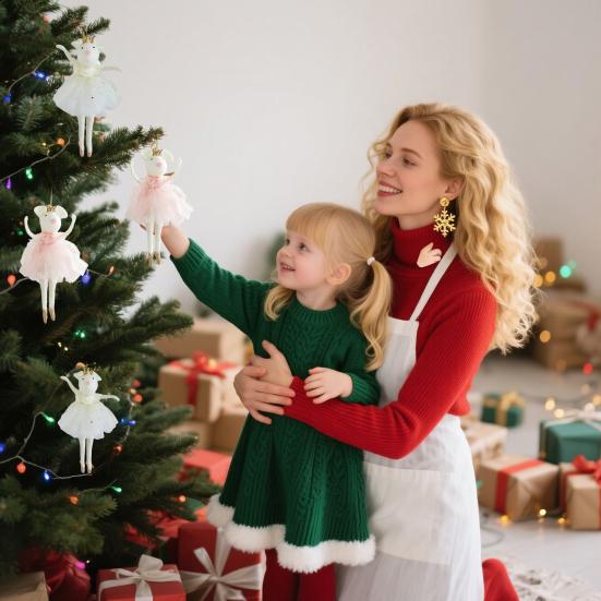 Ballettmaus Puppe Weihnachtsschmuck Plüsch Balletttänzerin Hängeanhänger für Weihnachtsbaum Weihnachtsfeier Dekor