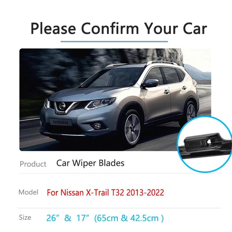 For Nissan X-Trail X Trail T32 2013~ Front Rear Wiper Blades Brushes Window Windshield Windscreen Cleaning Car Accessories