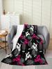 Feelyou Dirt Bike Flannel Fleece Throw Blanket for Kids Boys Girls Motocross Rider Plush Pink Motorcycle All Season Bed Blanket