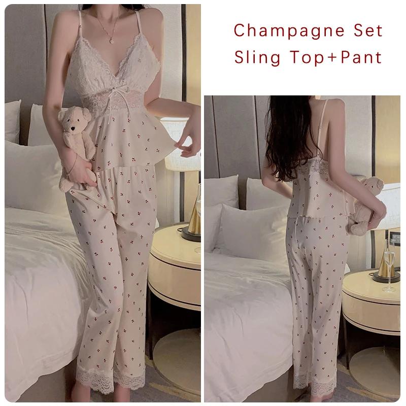 

Сексуальный пижамный комплект, женская атласная пижама с подкладками для груди, кружевные топы на подтяжках, брюки, халаты, комплекты домашней одежды XL