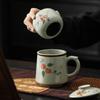Handbemalte Keramik-Teetasse, Tee-Trenntasse, Persönliche Spezial-Bürotasse, Hochwertige Teetasse als Geschenk
