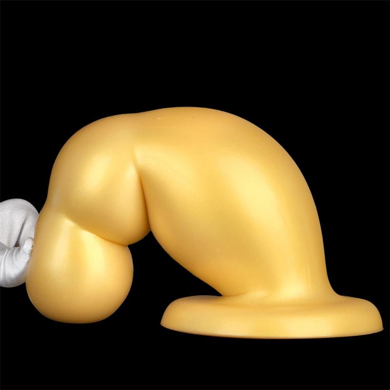 9cm Golden Silicone J Dildo Giant Dildo Anal Plug Fisting Supplies Extra Large Super Thick Adult Supplies