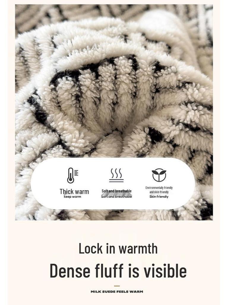 G5Z Warme Winter-Doppelseitige Fleecedecke mit Verdicktem Milchvelours und Lammwolle