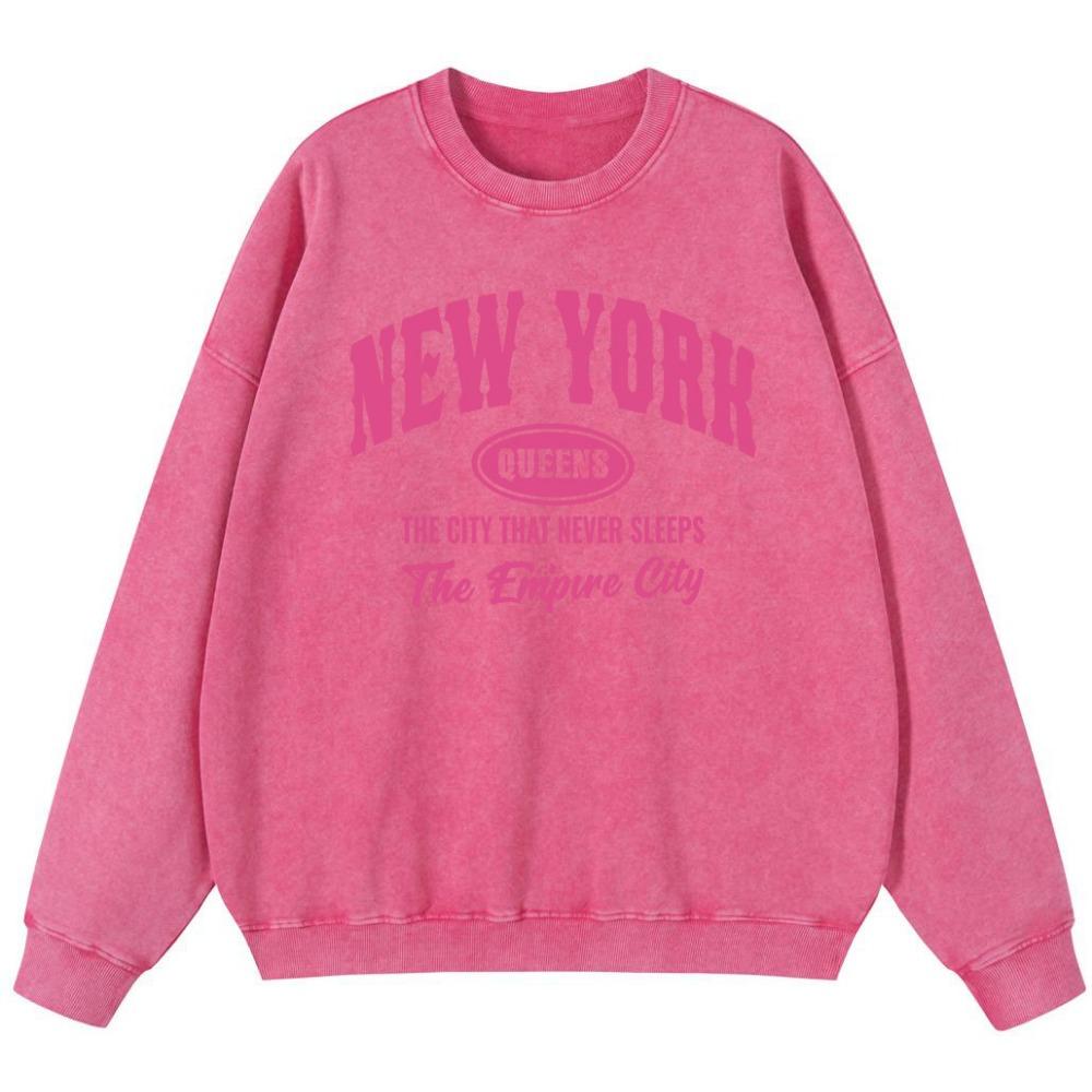 New Yori Nyc 1985 City Graphic Women Vintage Washed Cotton Sweatshirt Harajuku Thin style Fashion Hoodies Tops
