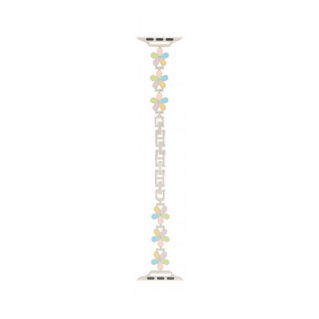 Metal Strap For Apple Watch Series 10 9 8 7 SE 6 5 4 3 2 1 42mm 41mm 40mm 38mm Five Petal Flower Bracelet Watch Band