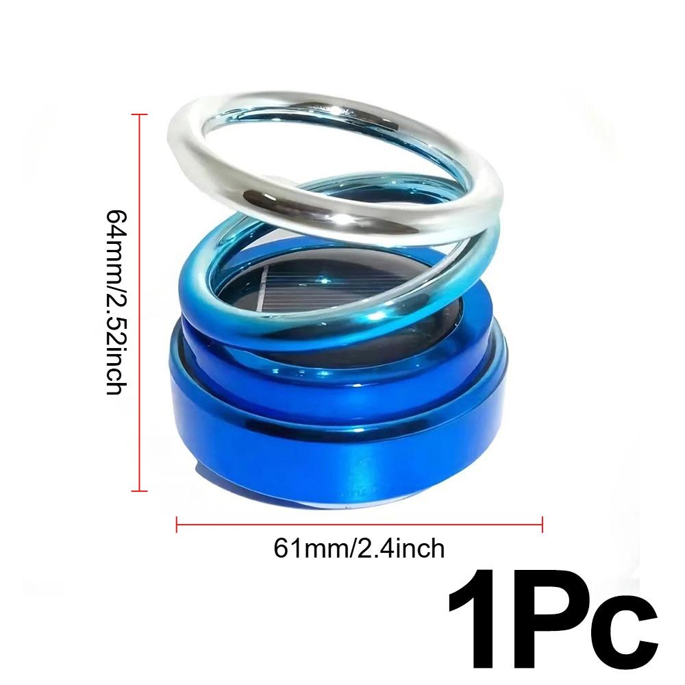 Car Solar Spinning Aroma Diffuser Aromatherapy Air Freshener Dual Ring Decor Odor Eliminator Long Lasting Vehicle Accessories