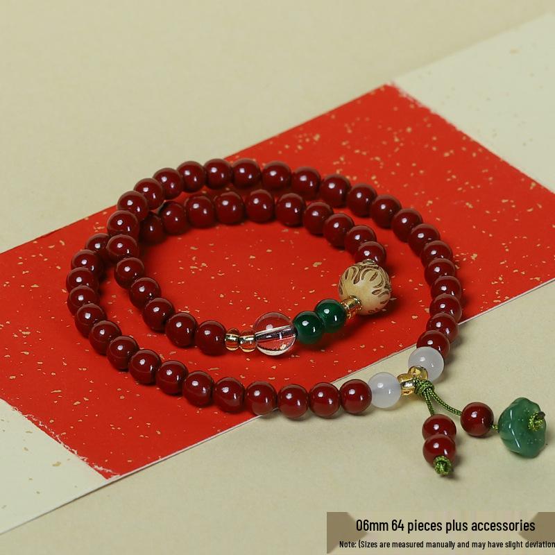 Cinnabar Luck Multi-Strand Bracelet - Chinese Style Women s Jewelry Gift