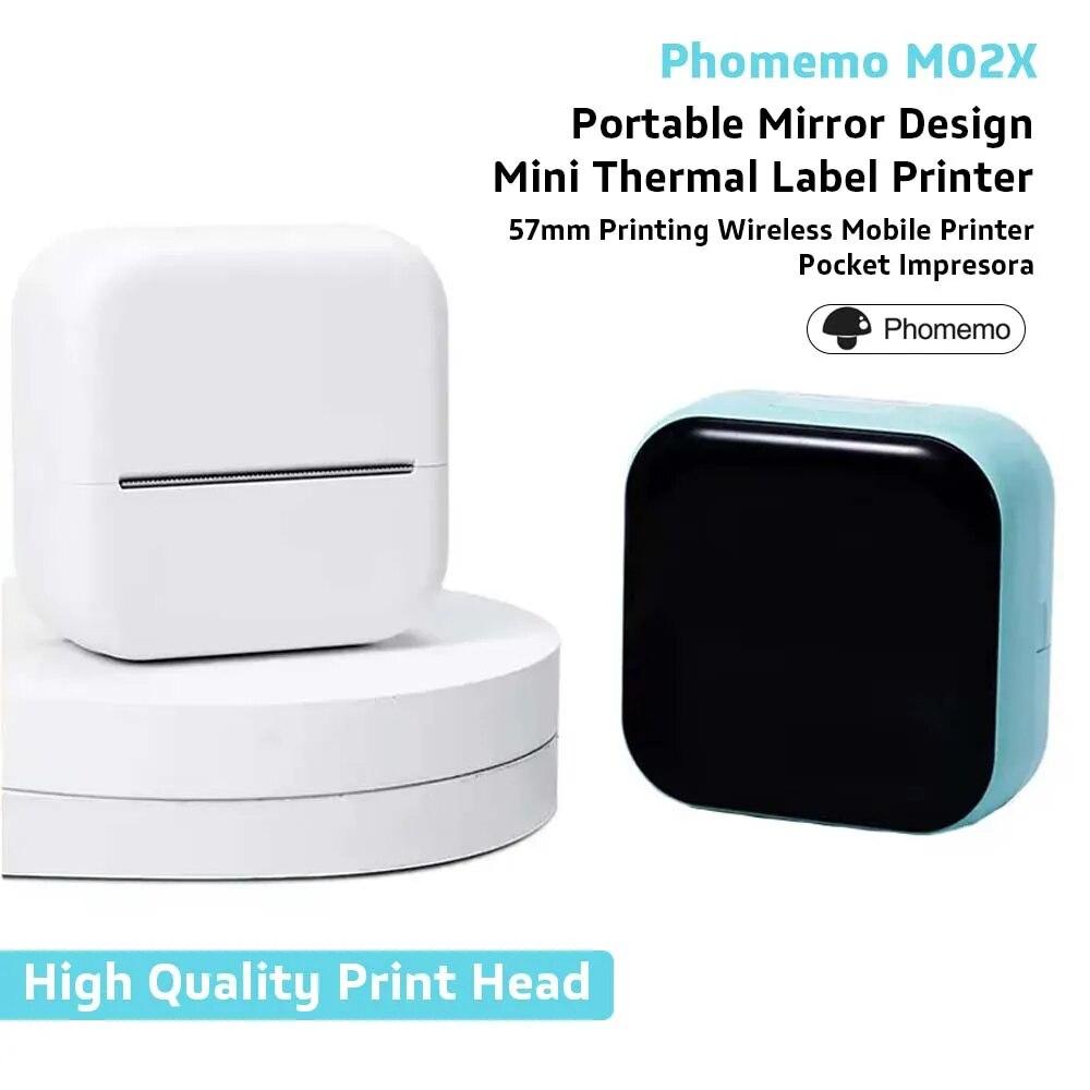 

Мини-термопринтер для этикеток Phomemo M02X, 57 мм, беспроводной Bluetooth, мобильный принтер, карманный портативный принтер Impresora, 203 точки на дюйм