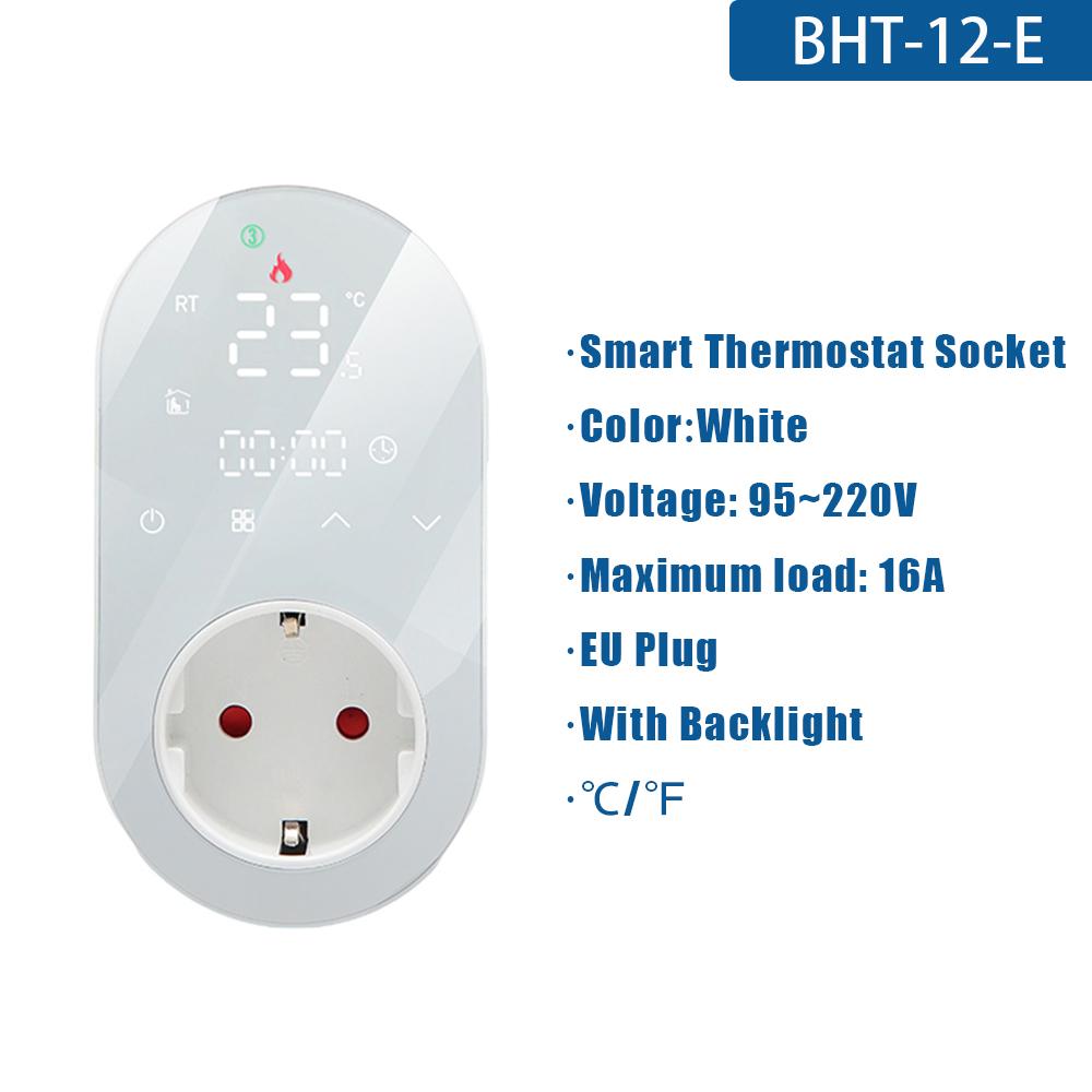 Tuya WIFI Thermostat Socket Digital Display Smart Thermostat Touch Screen Home EU Temperature Regulation For Google Home Alexa