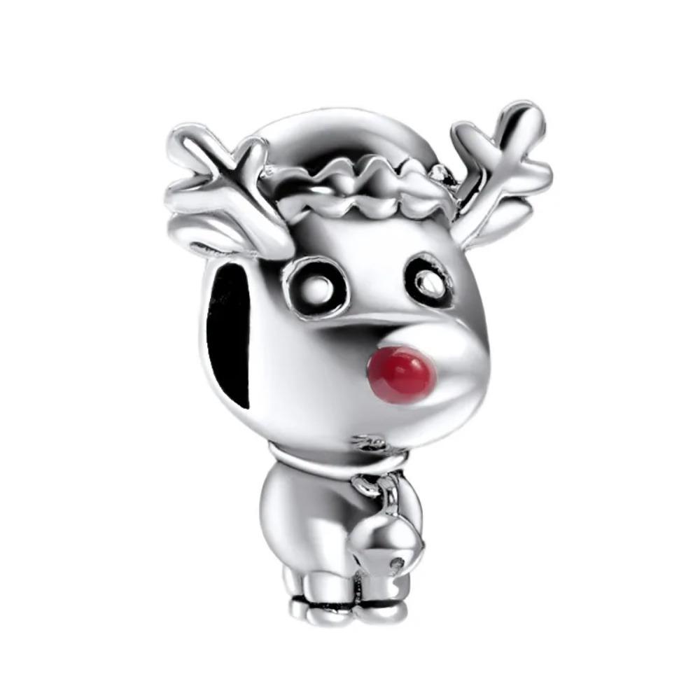 925 Silver Christmas Charm Beads Reindeer Snowman Santa Claus Pendant Bracelet DIY Jewelry Gift for Women