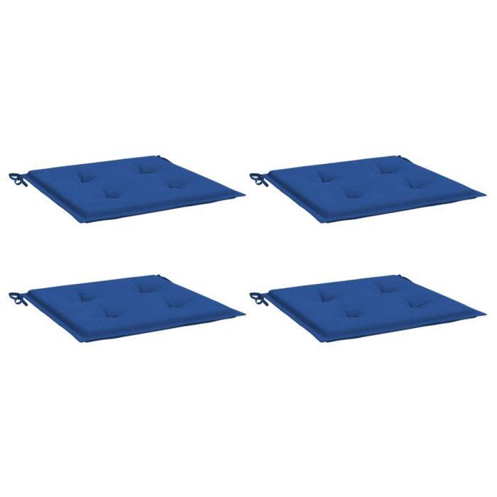 VidaXL Coussins de chaise de jardin 4 pcs bleu royal 50x50x3 cm 314060