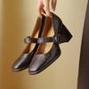 Mode NEU Frühling/Herbst Damen Pumps Echtes Leder Schuhe für Damen Eckige Zehenpartie Klobiger Absatz Damen Pumps Schnürschuhe Hoher Absatz Mary Janes